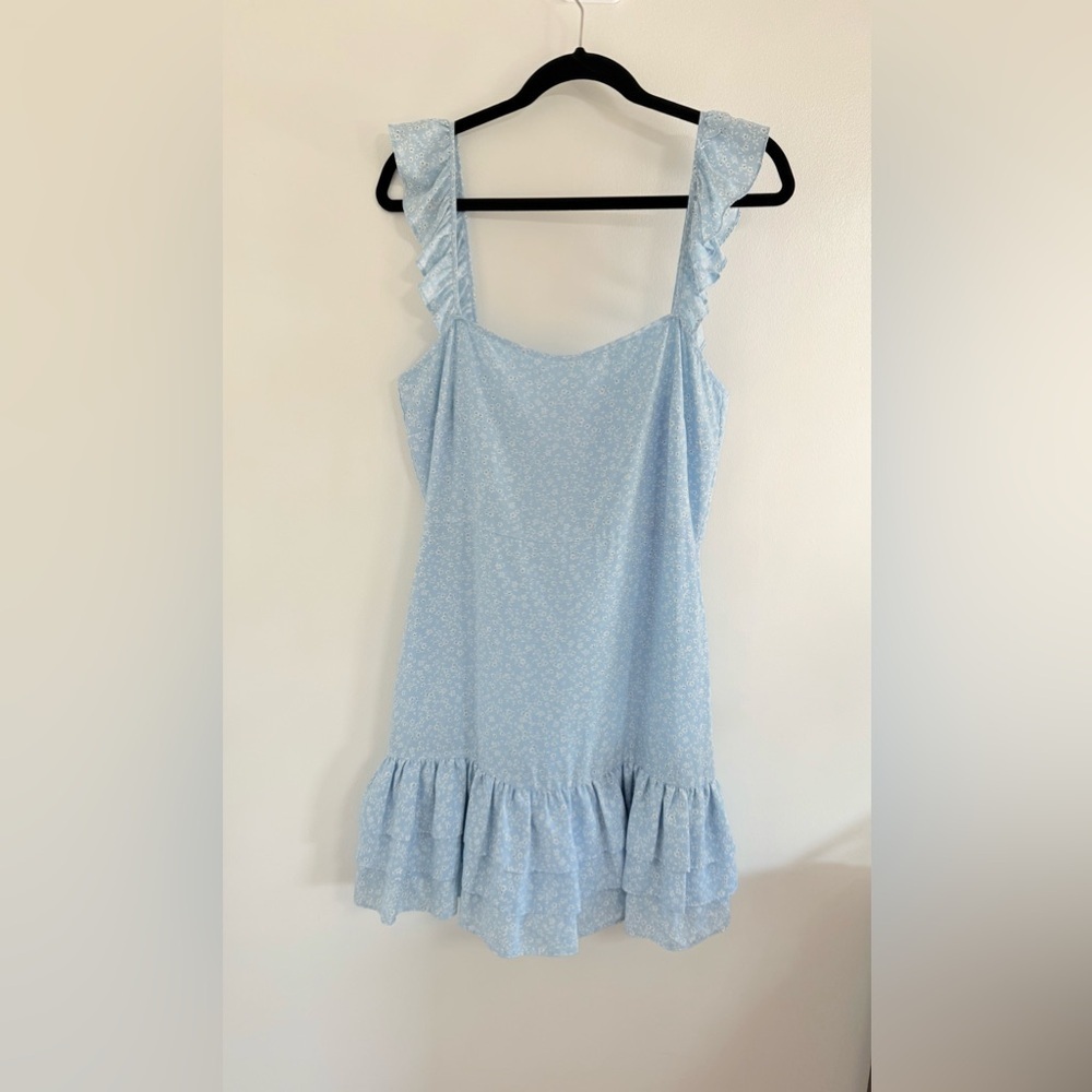 Likely Light Blue Ruffle Mini Dress - Picture 2 of 7
